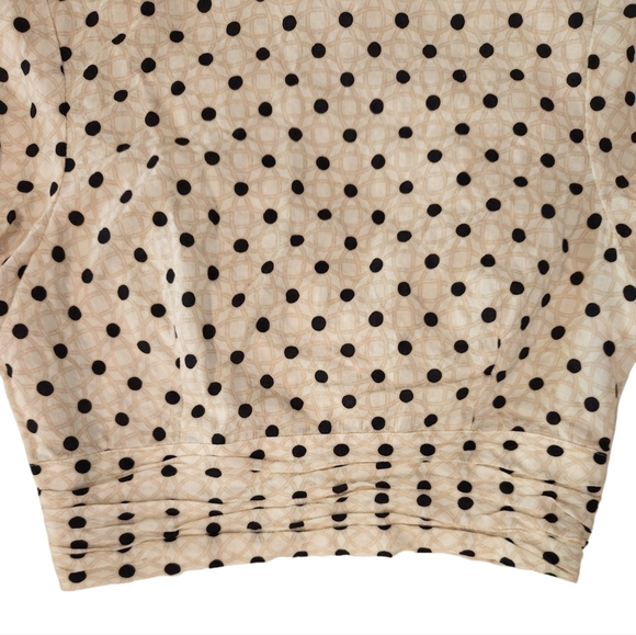 Peony Swimwear Resortwear Tie Front Crop Puff Sleeve Polka Dot Top - Picture 12 of 16